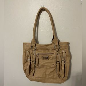 leather purse beige